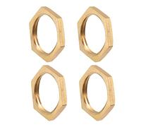 sourcing map G1/2 Écrou blocage, Hexagonal Laiton Femelle Écrou blocage pour Plomberie 4pcs