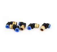 sourcing map G1/4 Mâle Filetage 90 Degré Pneumatique Rapide Raccord Coupleurs 5Pcs pour 6mm Diamètre Tube