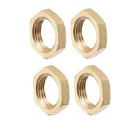 sourcing map G1/8 Écrou blocage, Hexagonal Laiton Femelle Écrou blocage pour Plomberie 4pcs
