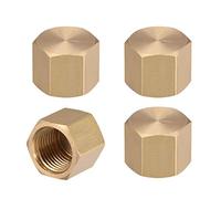 sourcing map G1/8 Tuyau Raccord Capuchon Laiton Hexagonal Femelle Fil Tuyau Connecteur pour Extérieur Eau Tubes Buse Joints 4Pcs