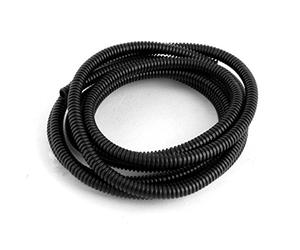 sourcing map Gaine Cable électrique Fil Protection Tube de conduit ondulé en plastique de 2,55 m 7 x 10 mm pour jardin, bureau noir