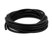 sourcing map Gaine Cable électrique Fil Protection Tube de conduit ondulé flexible en plastique de 7,5 m 7 x 10 mm pour jardin, bureau noir