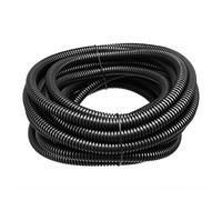 sourcing map Gaine Cable électrique Fil Protection Tube ondulé PP Conduit flexible tuyau souple Noir 7mmx10mm 7m long