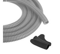 sourcing map Gaine de protection de câbles flexible avec outil d'installation - Gaine de gestion de câbles pour le bureau, la maison, les câbles électriques et automobiles - Gris