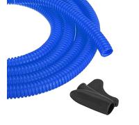 sourcing map Gaine de protection flexible avec outil d'installation - Gaine de gestion de câbles pour le bureau, la maison, les câbles électriques et automobiles - Bleu - 15,2 m