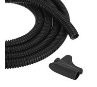 sourcing map Gaine de protection flexible avec outil d'installation - Gaine de gestion de câbles pour le bureau, la maison, les câbles électriques et automobiles - Noir - 3 m