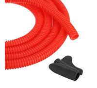 sourcing map Gaine de protection flexible avec outil d'installation - Gaine de gestion de câbles pour le bureau, la maison, les câbles électriques et automobiles - Rouge - 15,2 m