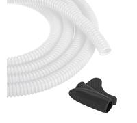 sourcing map Gaine de protection flexible avec outil d'installation - Gaine de gestion de câbles pour le bureau, la maison, les câbles électriques et automobiles - Blanc - 15,2 m