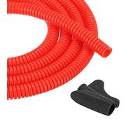 sourcing map Gaine de protection flexible de 6,3 mm avec outil d'installation - Gaine de gestion de câbles pour le bureau, la maison, les câbles électriques et automobiles, rouge
