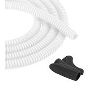 sourcing map Gaine de protection flexible de 6,3 mm avec outil d'installation - Gaine de gestion de câbles pour le bureau, la maison, les câbles électriques et automobiles, blanc