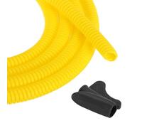 sourcing map Gaine de protection flexible de 6,35 mm avec outil d'installation - Gaine de gestion de câbles pour le bureau, la maison, les câbles électriques et automobiles, jaune