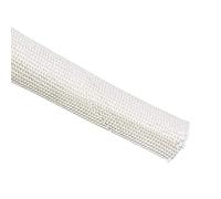 sourcing map Gaine Isolation Tresse 9.8Pied-16mm Haute Température Fibre Verre Manchon Blanc