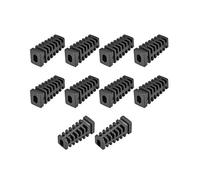 sourcing map Gaine Serre-câble 25.3mm PVC Cordon Protecteur Couvercle Manchon 3.4mmx5.8mm Dia Intérieur Noir 10Pcs