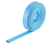 sourcing map Gaine Thermorétractable 1/2"(12mm) Diamètre 20mm Largeur Plate 2:1 Rapport Manchon Câble Tube Rétractable 7m Bleu