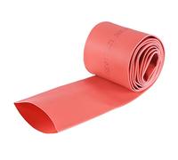 sourcing map Gaine Thermorétractable 1-3/8"(35mm) Diamètre 57mm Largeur Plate 2:1 Rapport Manchon Câble Tube Rétractable 1m Rouge