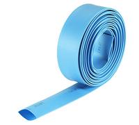 sourcing map Gaine Thermorétractable 14mm Diamètre 23mm Largeur Plate 2:1 Rapport Manchon Câble Tube Rétractable 10ft Bleu