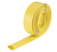 sourcing map Gaine Thermorétractable 14mm Diamètre 23mm Largeur Plate 2:1 Rapport Manchon Câble Tube Rétractable 10ft Jaune