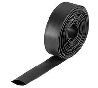 sourcing map Gaine Thermorétractable 18mm Diamètre 30mm Largeur Plate 2:1 Rapport Manchon Câble Tube Rétractable 7m Noir