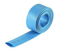 sourcing map Gaine Thermorétractable 18mm Diamètre 30mm Largeur Plate 2:1 Rapport Manchon Câble Tube Rétractable 10ft Bleu