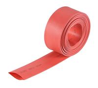 sourcing map Gaine Thermorétractable 18mm Diamètre 30mm Largeur Plate 2:1 Rapport Manchon Câble Tube Rétractable 10ft Rouge