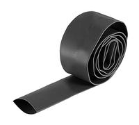 sourcing map Gaine Thermorétractable 22mm Diamètre 37mm Largeur Plate 2:1 Rapport Manchon Câble Tube Rétractable 1m Noir