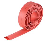 sourcing map Gaine Thermorétractable 3/4"(20mm) Diamètre 34mm Largeur Plate 2:1 Rapport Manchon Câble Tube Rétractable 7m Rouge