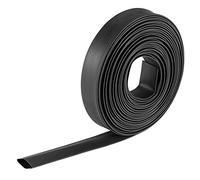 sourcing map Gaine Thermorétractable 3/8"(10mm) Diamètre 17mm Largeur Plate 2:1 Rapport Manchon Câble Tube Rétractable 7m Noir