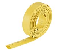 sourcing map Gaine Thermorétractable 3/8"(10mm) Diamètre 17mm Largeur Plate 2:1 Rapport Manchon Câble Tube Rétractable 10ft Jaune