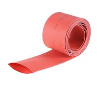sourcing map Gaine Thermorétractable 40mm Diamètre 66mm Largeur Plate 2:1 Rapport Manchon Câble Tube Rétractable 2m Rouge