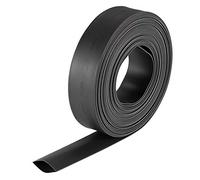 sourcing map Gaine Thermorétractable 5/8"(16mm) Diamètre 26mm Largeur Plate 2:1 Rapport Manchon Câble Tube Rétractable 7m Noir