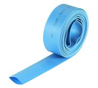sourcing map Gaine Thermorétractable 5/8"(16mm) Diamètre 26mm Largeur Plate 2:1 Rapport Manchon Câble Tube Rétractable 10ft Bleu