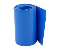 sourcing map Gaine Thermorétractable Emballage Batterie PVC Thermorétractable Tuyau Tube 95mm Plat Largeur pour 18650 Puissance Fournitures 2,1m Longueur Bleu