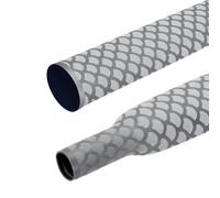sourcing map Gaine thermorétractable de 1 m pour cannes à pêche, motif écailles de poisson 1,8:1, poignée de canne à pêche avec isolation imperméable antidérapante (diamètre : 30 mm, gris)