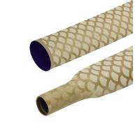 sourcing map Gaine thermorétractable de 1 m pour cannes à pêche, motif écailles de poisson 1,8:1, poignée de canne à pêche avec isolation imperméable antidérapante (diamètre : 30 mm, doré)