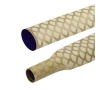 sourcing map Gaine thermorétractable de 1 m pour cannes à pêche, motif écailles de poisson 1,8:1, poignée de canne à pêche avec isolation imperméable antidérapante (diamètre : 25 mm, doré)