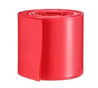 sourcing map Gaine Thermorétractable Emballage Batterie 29.5mm Plat PVC 2m Longueur pour 18650 Batterie Rouge