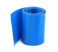 sourcing map Gaine Thermorétractable Emballage Batterie 2m Largeur 64 mm Tube thermorétractable chaleur PVC bleu pour batterie AA