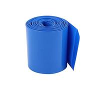 sourcing map Gaine Thermorétractable Emballage Batterie PVC 2,1m Long Bleu | Thermorétractable Tuyau Tube, 45mm Plat Largeur pour 18650 Puissance Fourniture