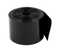 sourcing map Gaine Thermorétractable Emballage Batterie PVC Thermorétractable Tuyau Tube 30mm Plat pour 18650 Puissance Fournitures 2,2m Long Noir