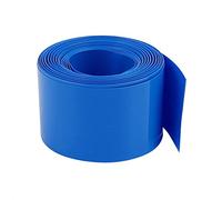 sourcing map Gaine Thermorétractable Emballage Batterie PVC Thermorétractable Tuyau Tube 35mm Plat Largeur pour 18650 Puissance Fournitures 5,5m Longueur Bleu