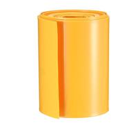 sourcing map Gaine Thermorétractable PVC Emballage Batterie Tube 65mm Plat Largeur pour AA Puissance Fournitures 5 Mètres Longueur Jaune