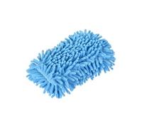 sourcing map- Gants de lavage en chenille, mitaines en éponge en microfibre, humides et sèches, bleu clair