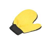 sourcing map- Gants de nettoyage en microfibre, mitaine éponge de lavage Chenille, humide et sec, gris jaune