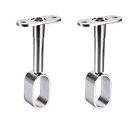 sourcing map Garde-robe Tube Support Crochet 2Pcs Barre 16x30mm,84-105mm Haut(Argenté)