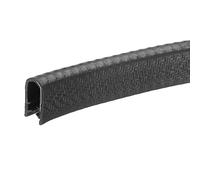 sourcing map Garniture de bord noire en forme de U en caoutchouc avec clips en acier pour bords de porte de 3 m de long