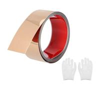 sourcing map Garniture de moulage autocollante en acier inoxydable - Or rose miroir - Avec gant - Garniture décorative pour miroir mural, décoration d'intérieur, 5 cm x 2 m