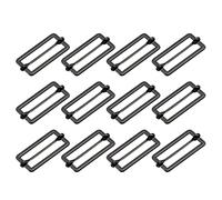 sourcing map Glissières Boucles, 12pcs 40x17x2.3mm Métal Rectangle Ajusteur Triglides Glisser Boucle Rouleau Stylo Boucles Glisseur Courroie Ajusteur pour Ceinture Sac, Foncé Gris