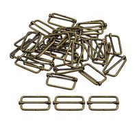 sourcing map Glissières Boucles, 30pcs 32x16x2.8mm Métal Rectangle Ajusteur Triglides Glisser Boucle Rouleau Stylo Boucles Glisseur Courroie Ajusteur pour Ceinture Sac, Bronze Ton