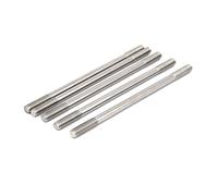 sourcing map Goujon Double Extrémité Filetage 304 Inox Acier Serré Réglable Pousser Tige M10 x 200mm 5Pcs