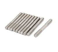 sourcing map Goujon Double Extrémité Filetage 304 Inox Acier Serré Réglable Pousser Tige M10 x 90mm 10Pcs